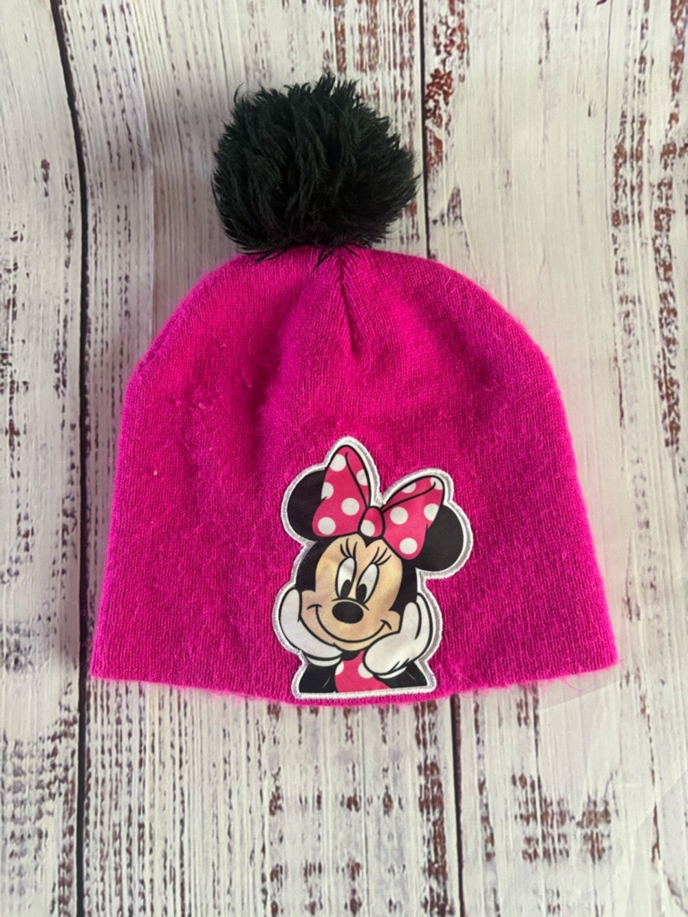 Hot Pink Minnie Mouse Pom Pom Beanie